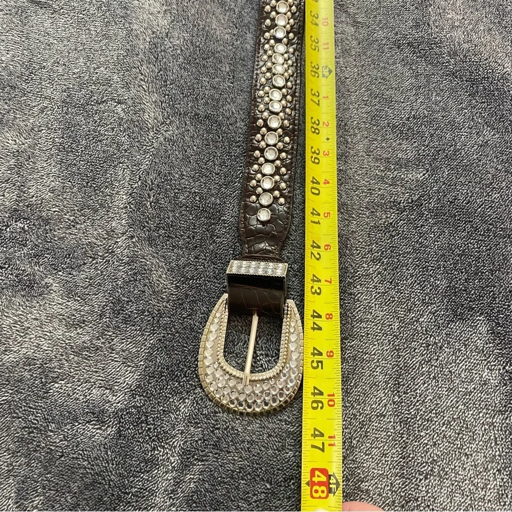 Y2K Western Bling Brown Rhinestone Studded Belt